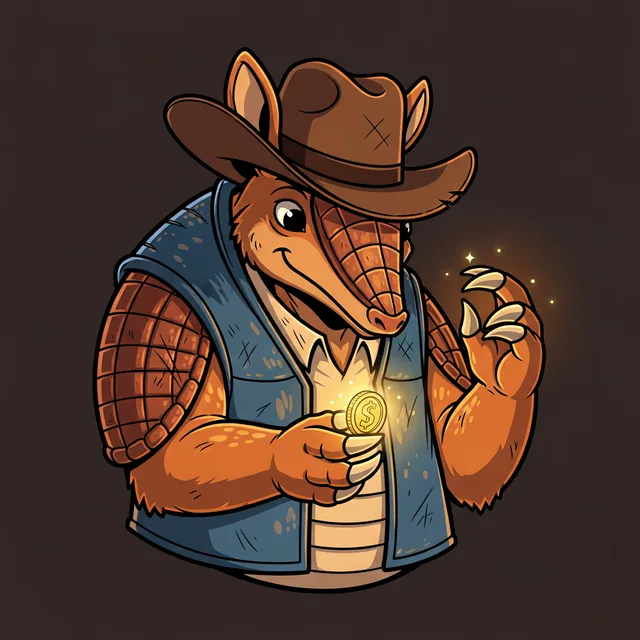 Dusty the armadillo mascot of Stateside Spins